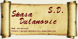 Spasa Dulanović vizit kartica